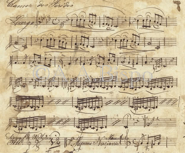 Clamor dos Feridos e Hino Nacional da Grande Batalha de Estero Bellaco de 24 de Maio de 1866 oferecida a Dom Pedro II. Acervo A.A.Bispo. Copyright